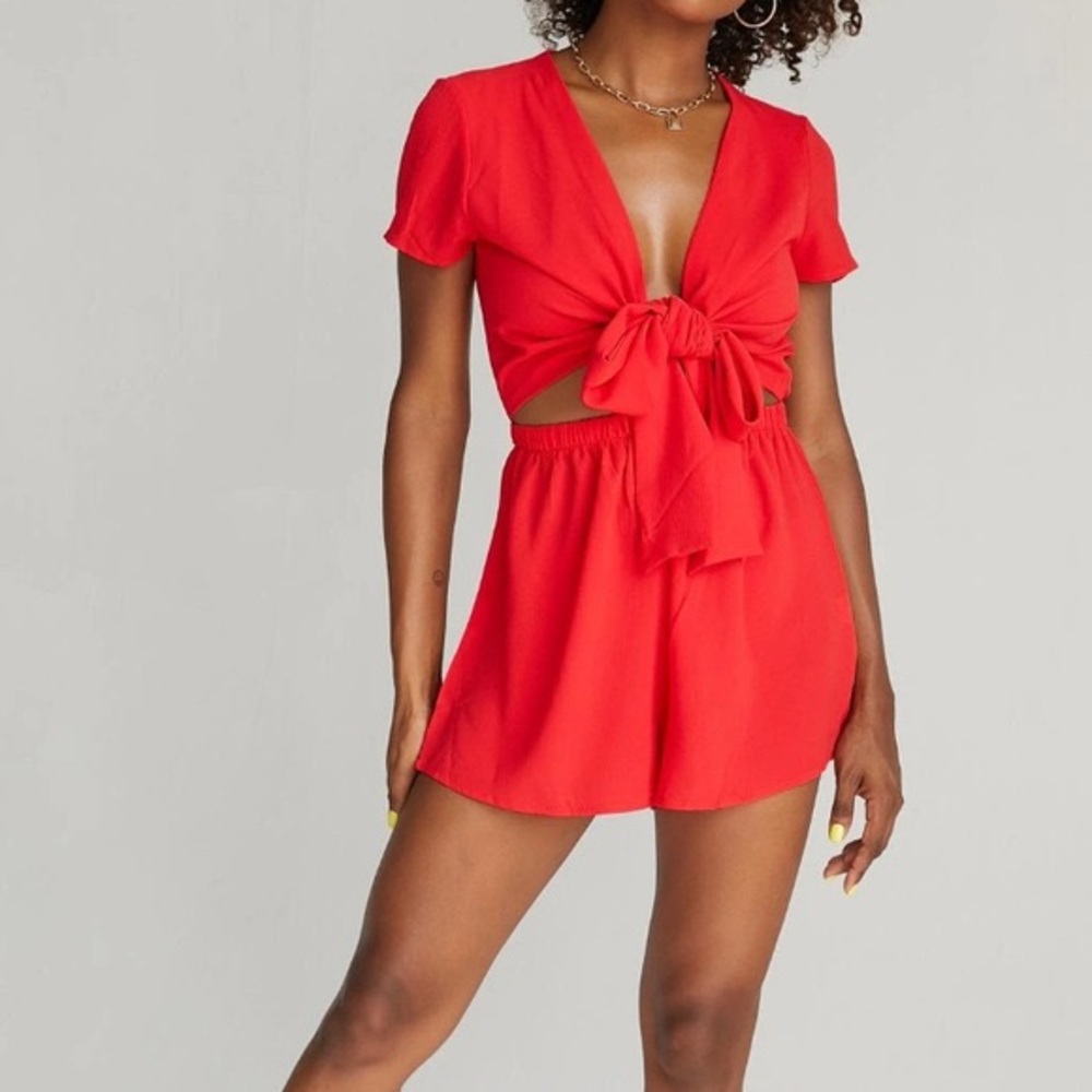 Princess Polly Sweet Sahara Tie Front Romper.